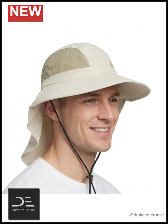 UPF 50+ Wide Brim Sun Hat with Neck Flap - Foldable Breathable Nylon main image 5